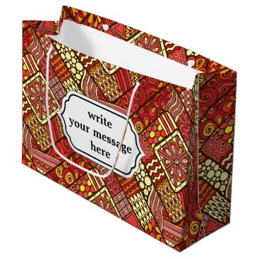 Red abstract tribal aztec pattern large gift bag Red abstract tribal aztec pattern large gift bag
