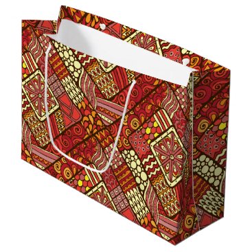 Red abstract tribal aztec pattern large gift bag Red abstract tribal aztec pattern large gift bag