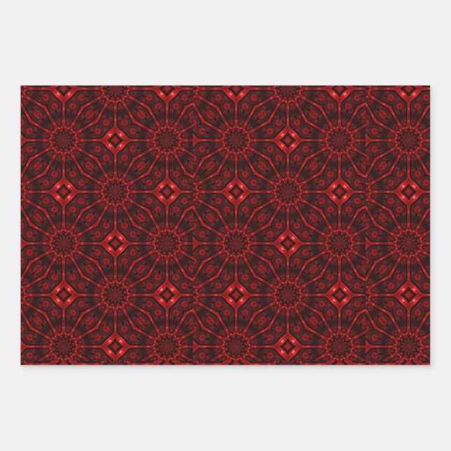 Red Abstract  Wrapping Paper Sheets (Front)