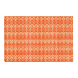 Red abstract zigzag textile pattern placemat