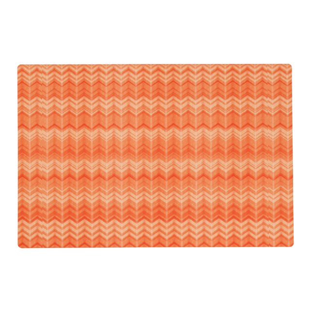 Red abstract zigzag textile pattern placemat (Front)