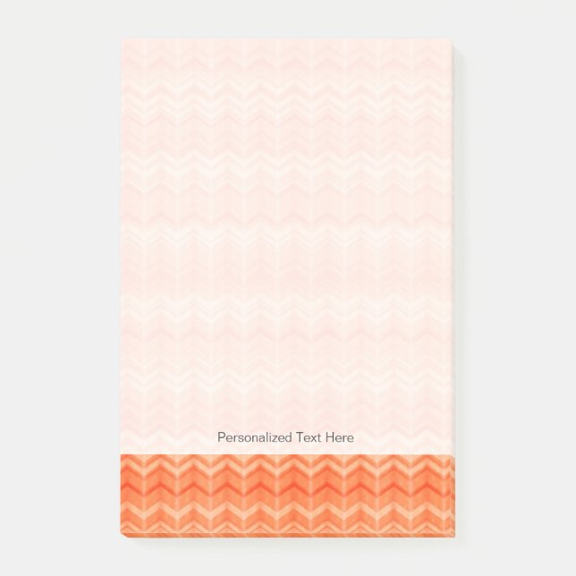 Red abstract zigzag textile pattern post-it notes (Front)