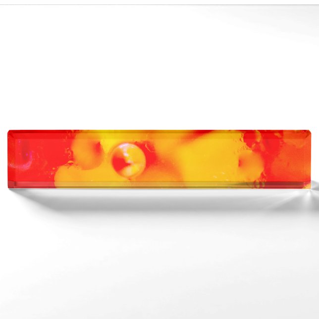 Red abstraction desk name plate (Front)