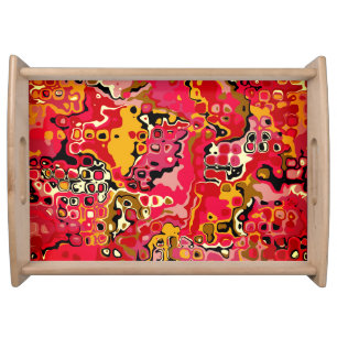 Red ABSTRACTION - Mosaic Serving Tray