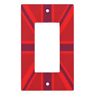 Red Accent Union Jack Design Light Switch Cover
