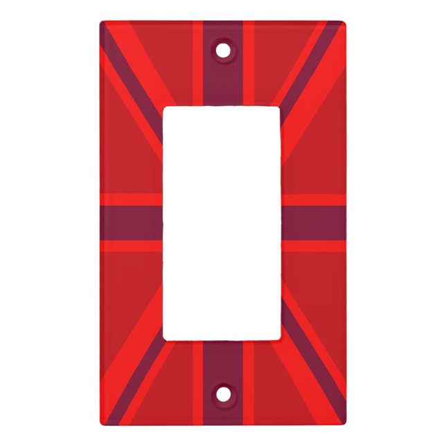 Red Accent Union Jack Design Light Switch Cover (Front)