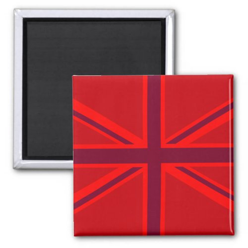 Red Accent Union Jack Design Magnet