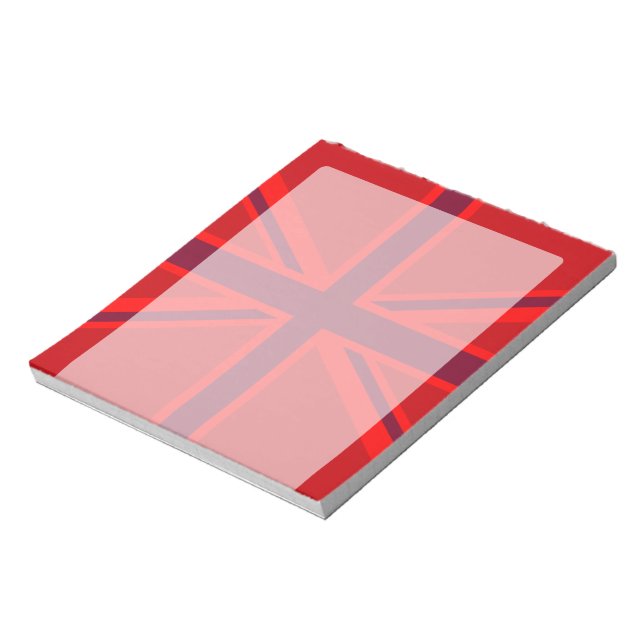Red Accent Union Jack Design Notepad (Rotated)