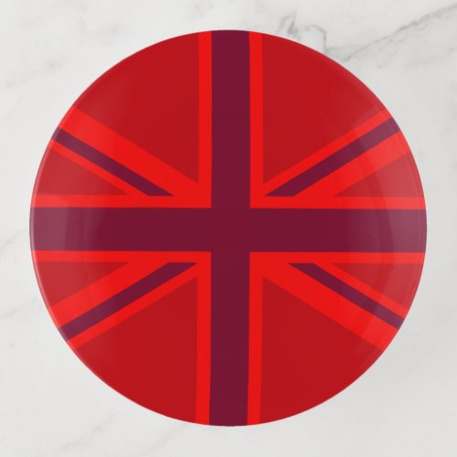 Red Accent Union Jack Design Trinket Tray