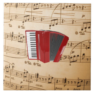 Red Accordion Ceramic Tile