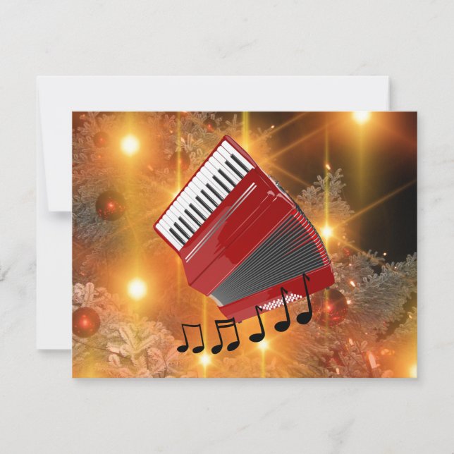 Red Accordion Holiday Design Card (Front)