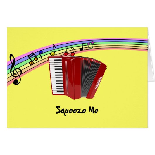 Red Accordion on Musical Rainbow Cards (Front Horizontal)