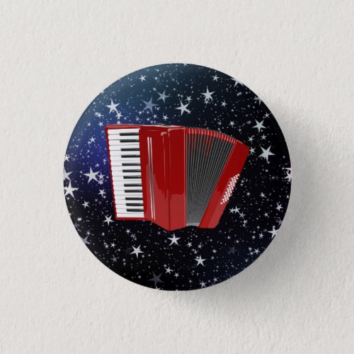Red Accordion on Starry Sky Button