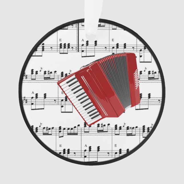 Red Accordion, popular design, Ornament (Front)