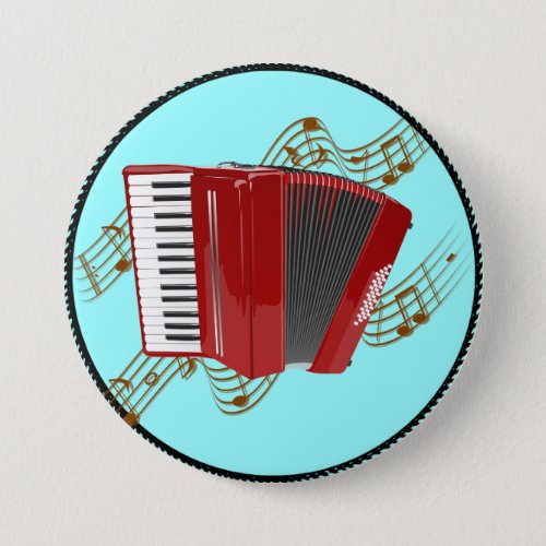 Red Accordion turquoise background Button