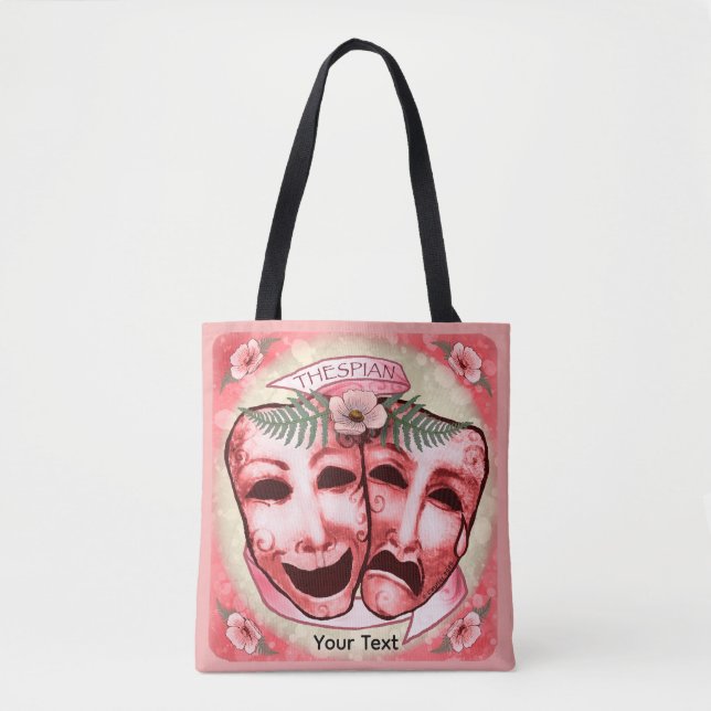 Red Actor Masks Tote Bag (Front)