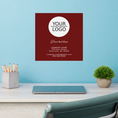 Red Add Logo Custom Text Company Promotion  Wall Decal
