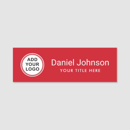 Red add your custom logo business staff employee name tag