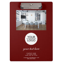 Red Add your Logo Custom Text Promotion Photo  Clipboard