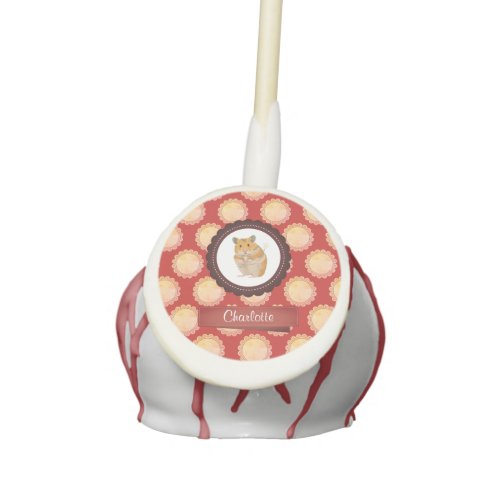 Red Add Your Name Hamster Cake Pops