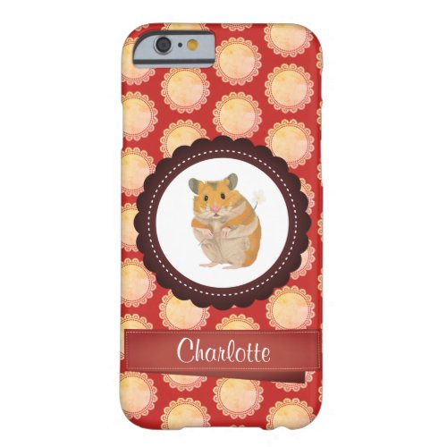 Red Add Your Name Hamster Barely There iPhone 6 Case