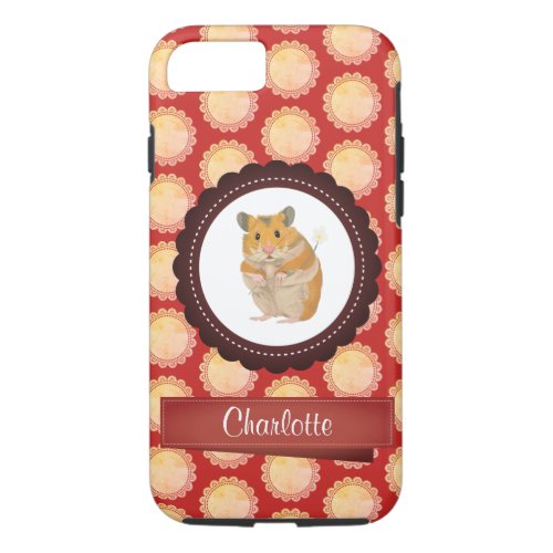 Red Add Your Name Hamster iPhone 87 Case