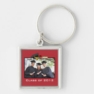 Red Add your Photo / Year Graduation Keychain