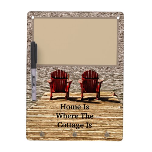 Red Adirondack Chairs Home Is Where The Cottage Is Dry Erase Board