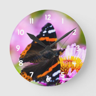 Red Admiral Butterfly Acrylic wall clock