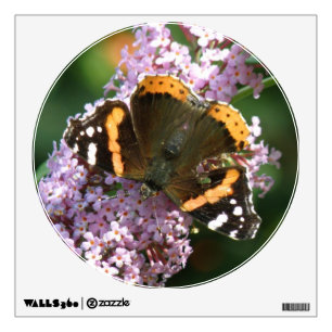 Red Admiral Butterfly and Buddleia Wall Decal