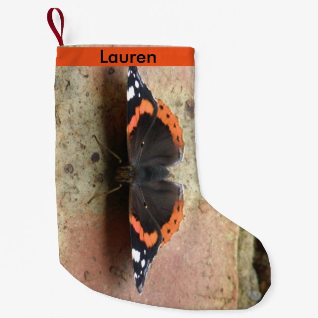 Red Admiral Butterfly Custom Stocking (Front)