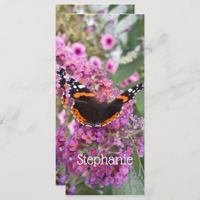 Red Admiral Butterfly Design Bookmark (Front/Back)
