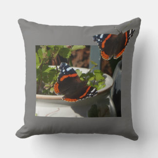 Red Admiral Butterfly Design Cust. Throw Pillow