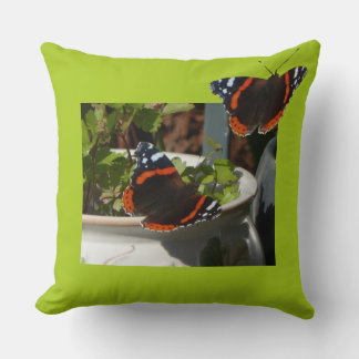 Red Admiral Butterfly Design Throw Pillow