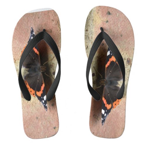 Red Admiral Butterfly Flip Flops