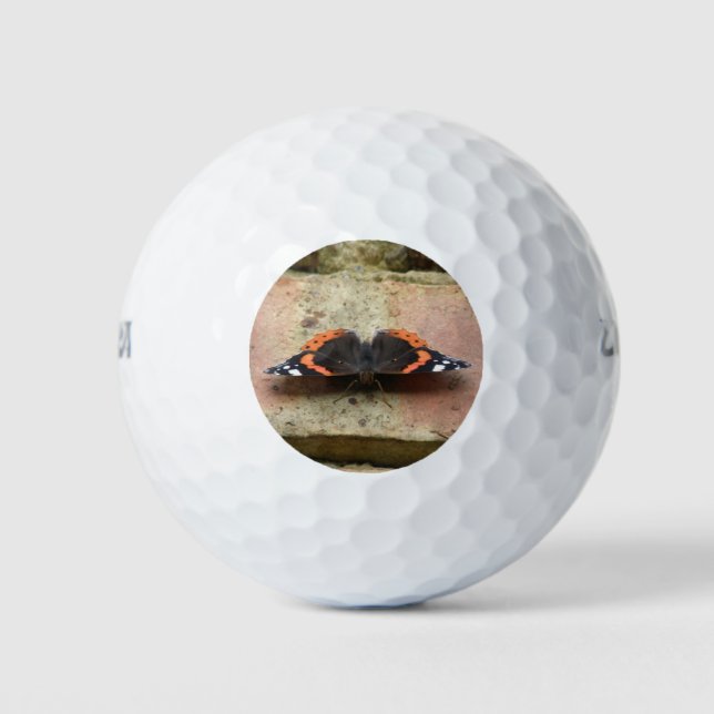 Red Admiral Butterfly Golf Ball (Front)