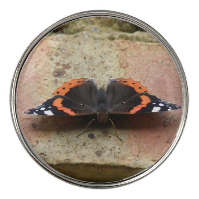 Red Admiral Butterfly Golf Ball Marker (Front)