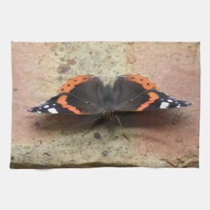 Red Admiral Butterfly Kitchen Towel