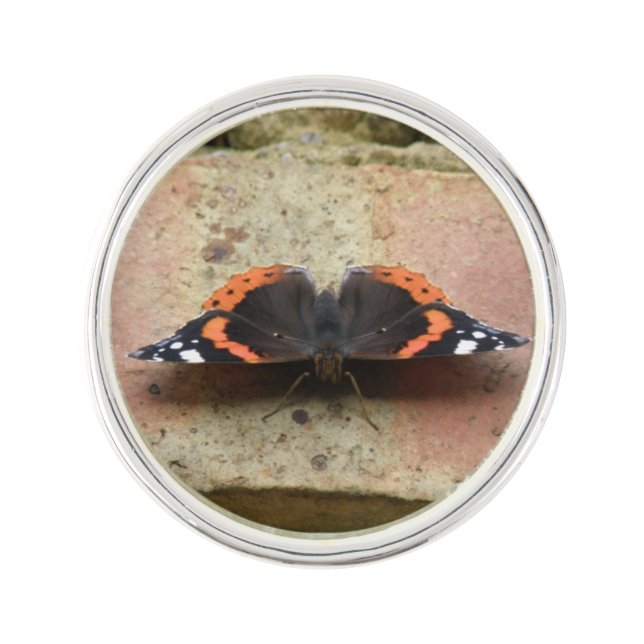 Red Admiral Butterfly Lapel Pin (Front)