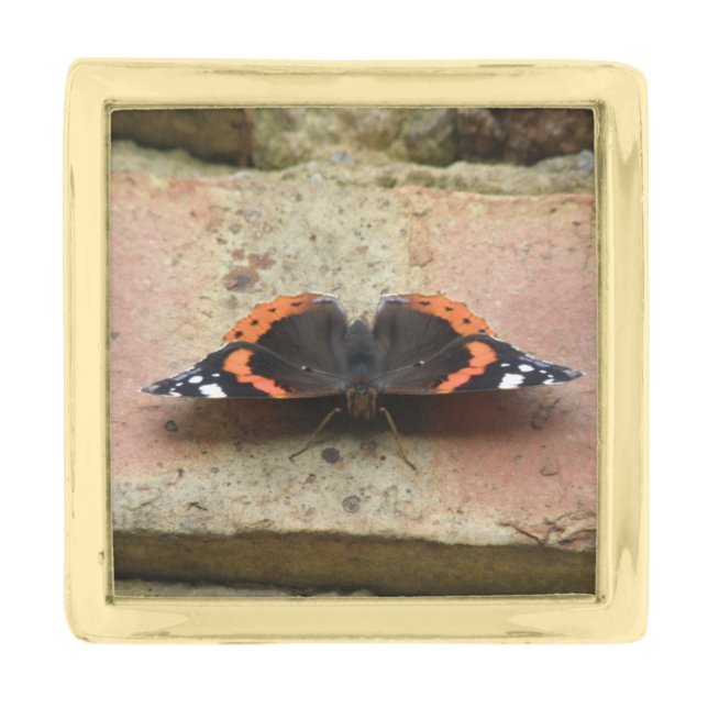 Red Admiral Butterfly Lapel Pin (Front)