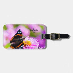 Red Admiral Butterfly Luggage tag