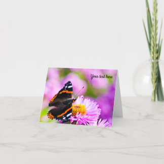 Red Admiral butterfly on a flower Greeting card