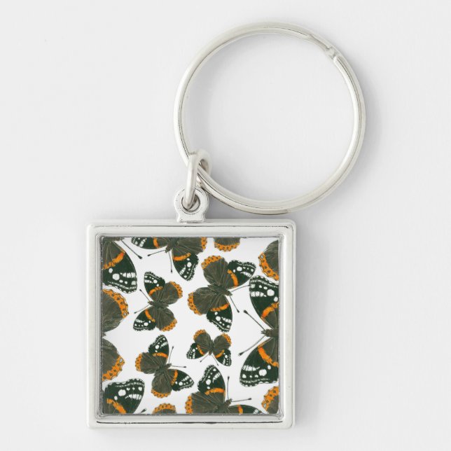 Red admiral butterfly  pattern keychain (Front)
