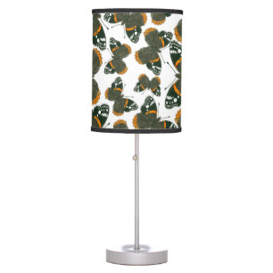 Red admiral butterfly pattern table lamp