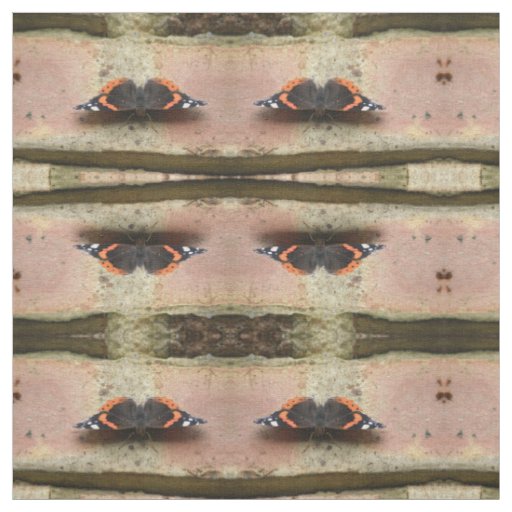 Red Admiral Butterfly Patterned Fabric