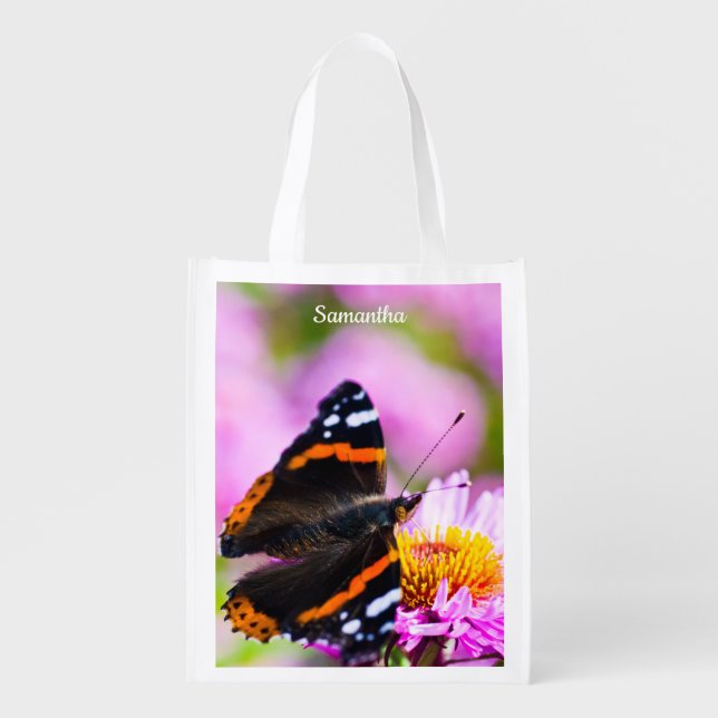Red Admiral butterfly Reusable shopping bag (Front)