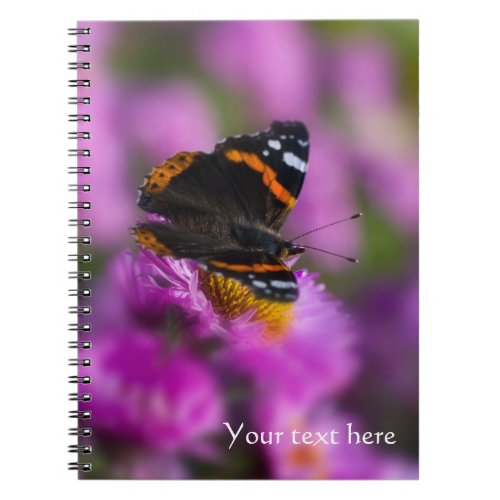 Red Admiral Butterfly Spiral notebook