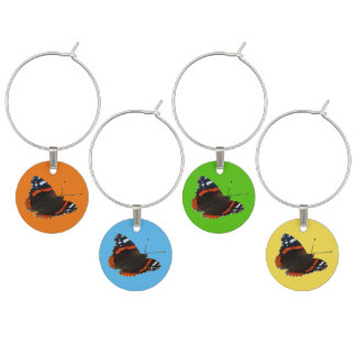 Red Admiral Butterfly Wine Charms