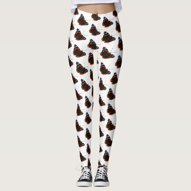 Red Admiral Butterly Pattern Legging (Front)