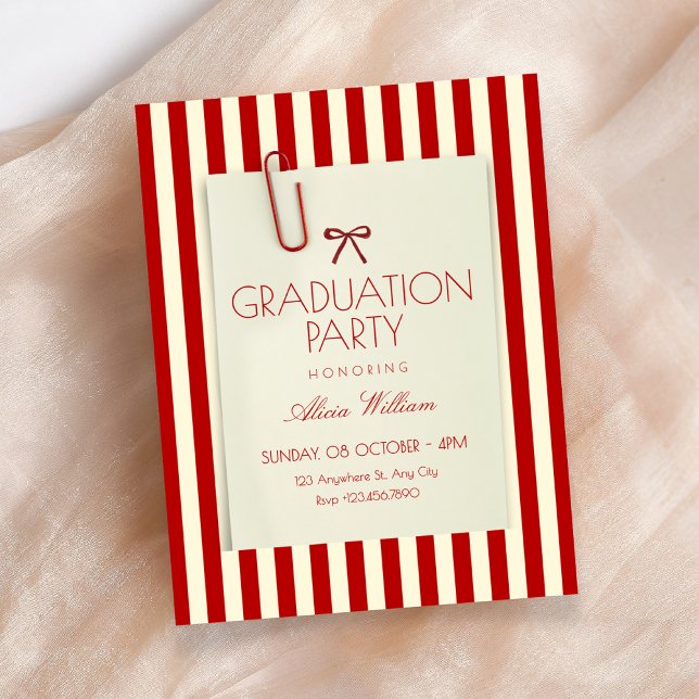 Red aesthetic Graduation Invitation (Creator Uploaded)